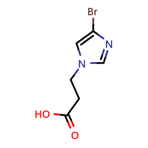 Chemical structure of 3-(4-Bromo-1H-imidazol-1-yl)propanoic acid , AChemBlock AD279388