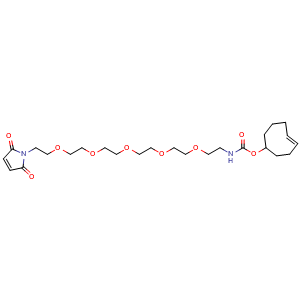 Chemical structure of TCO-PEG5-maleimide , AChemBlock AD279396