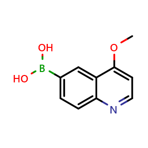 Chemical structure of (4-Methoxyquinolin-6-yl)boronic acid , AChemBlock AD279409