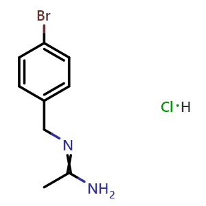 Chemical structure of N'-(4-Bromobenzyl)acetimidamide hydrochloride , AChemBlock AD279419