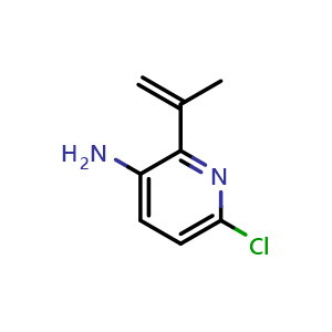 Chemical structure of 6-Chloro-2-(prop-1-en-2-yl)pyridin-3-amine , AChemBlock AD279421