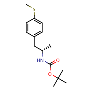 Chemical structure of tert-Butyl (S)-(1-(4-(methylthio)phenyl)propan-2-yl)carbamate , AChemBlock AD279422