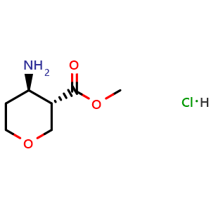 Chemical structure of Methyl (3S,4R)-4-aminotetrahydropyran-3-carboxylate hydrochloride , AChemBlock AD279435