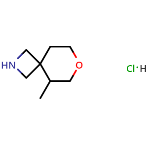 Chemical structure of 5-Methyl-7-oxa-2-azaspiro[3.5]nonane hydrochloride , AChemBlock AD279440