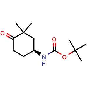 Chemical structure of tert-Butyl N-[(1S)-3,3-dimethyl-4-oxo-cyclohexyl]carbamate , AChemBlock AD279443