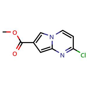 Chemical structure of Methyl 2-chloropyrrolo[1,2-a]pyrimidine-7-carboxylate , AChemBlock AD279451