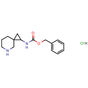 Chemical structure of Benzyl N-(5-azaspiro[2.5]octan-2-yl)carbamate hydrochloride , AChemBlock AD279475
