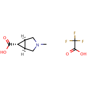 Chemical structure of rel-(1R,5S,6s)-3-Methyl-3-azabicyclo[3.1.0]hexane-6-carboxylic acid 2,2,2-trifluoroacetic acid , AChemBlock AD279476