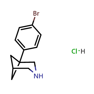 Chemical structure of 1-(4-Bromophenyl)-3-azabicyclo[3.1.1]heptane hydrochloride , AChemBlock AD279478