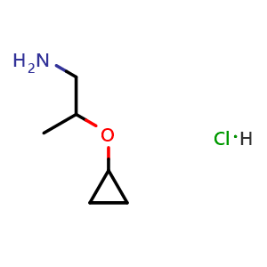 Chemical structure of 2-(Cyclopropoxy)propan-1-amine hydrochloride , AChemBlock AD279484