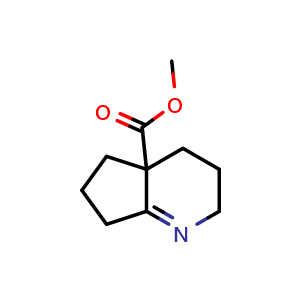 Chemical structure of Methyl 2,3,4,5,6,7-hexahydrocyclopenta[b]pyridine-4a-carboxylate , AChemBlock AD279494