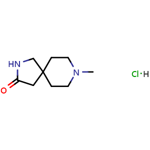 Chemical structure of 8-Methyl-2,8-diazaspiro[4.5]decan-3-one hydrochloride , AChemBlock AD279518