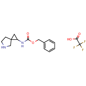 Chemical structure of Benzyl N-(5-azaspiro[2.4]heptan-2-yl)carbamate 2,2,2-trifluoroacetic acid , AChemBlock AD279522