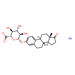 Chemical structure of Estrone-3-glucuronide sodium , CAS 15087-01-1, AChemBlock AD279547