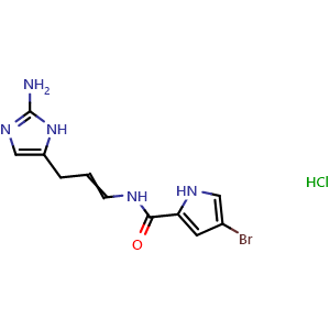 Chemical structure of Hymenidin hydrochloride , CAS 2651207-52-0, AChemBlock AD279556