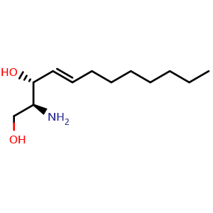 Chemical structure of (2S,3R,4E)-2-Amino-4-dodecene-1,3-diol , CAS 128427-86-1, AChemBlock AD279566