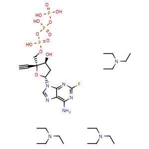 Chemical structure of EFdA-TP 3TEA , CAS 2736455-59-5, AChemBlock AD279569