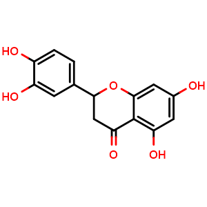 Chemical structure of 2-(3,4-Dihydroxyphenyl)-5,7-dihydroxychroman-4-one , CAS 4049-38-1, AChemBlock AD279628