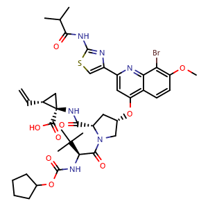 Chemical structure of Faldaprevir , CAS 801283-95-4, AChemBlock AD279631