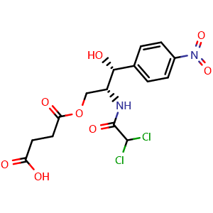 Chemical structure of Chloramphenicol succinate , CAS 3544-94-3, AChemBlock AD279655