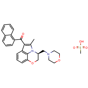 Chemical structure of (-)-WIN 55,212-3 mesylate , CAS 131543-25-4, AChemBlock AD279692