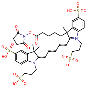 Chemical structure of Alexa fluor 647 NHS ester , CAS 1620475-28-6, AChemBlock AD279713
