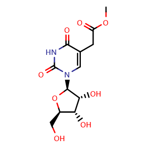 Chemical structure of 5-(Methoxycarbonyl)methyluridine , CAS 29428-50-0, AChemBlock AD279742