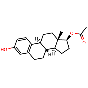 Chemical structure of beta-Estradiol 17-acetate , CAS 1743-60-8, AChemBlock AD279745