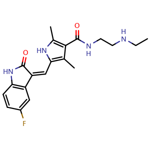 Chemical structure of N-Desethyl Sunitinib , CAS 356068-97-8, AChemBlock AD279781