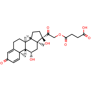 Chemical structure of Prednisolone hemisuccinate , CAS 2920-86-7, AChemBlock AD279798