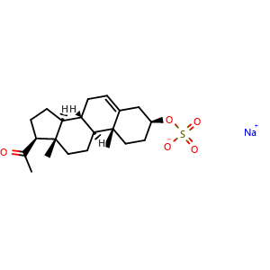 Chemical structure of Pregnenolone monosulfate sodium , CAS 1852-38-6, AChemBlock AD279827