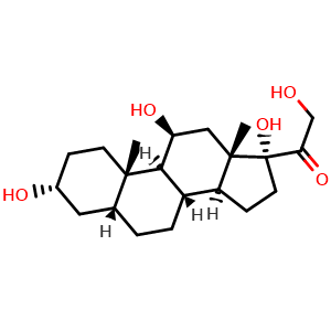 Chemical structure of Tetrahydrocortisol , CAS 53-02-1, AChemBlock AD279832