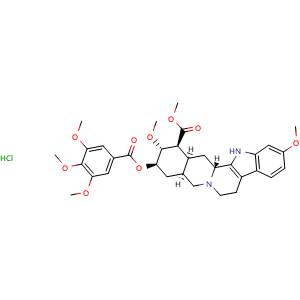 Chemical structure of Reserpine hydrochloride , CAS 16994-56-2, AChemBlock AD279849