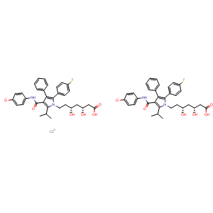Chemical structure of 4-Hydroxy atorvastatin calcium salt , CAS 265989-44-4, AChemBlock AD279875