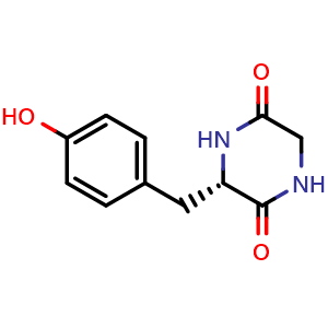 Chemical structure of Cyclo(Gly-Tyr) , CAS 5845-66-9, AChemBlock AD279896