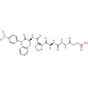 Chemical structure of Suc-AAPF-pNA , CAS 70967-97-4, AChemBlock AD279940