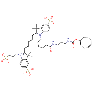 Chemical structure of Sulfo-Cy5-TCO , CAS 2129525-69-3, AChemBlock AD279945