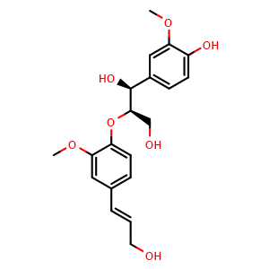 Chemical structure of Erythro-Guaiacylglycerol beta-coniferyl ether , CAS 890317-92-7, AChemBlock AD279964