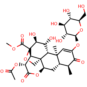 Chemical structure of Yadanzioside F , CAS 95258-11-0, AChemBlock AD279966