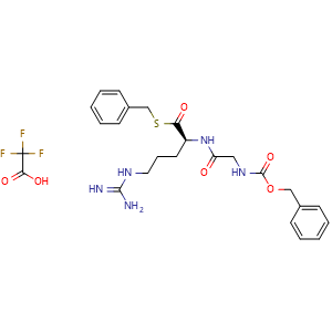 Chemical structure of Z-Gly-Arg-SBzl TFA salt , CAS 130698-88-3, AChemBlock AD279989