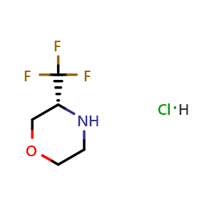 Chemical structure of (R)-3-(trifluoromethyl)morpholine hydrochloride , CAS 1430086-53-5, AChemBlock AD280006