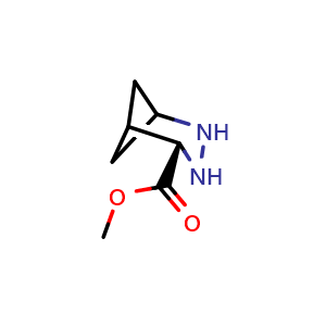 Chemical structure of Methyl (S)-2,3-diazabicyclo[3.1.1]heptane-4-carboxylate , CAS 3034241-21-6, AChemBlock AD280013