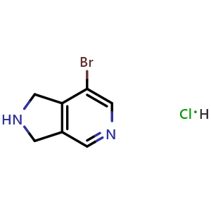 Chemical structure of 7-Bromo-2,3-dihydro-1H-pyrrolo[3,4-c]pyridine hydrochloride , CAS 2231312-69-7, AChemBlock AD280014