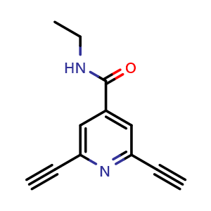 Chemical structure of N-ethyl-2,6-diethynylisonicotinamide , CAS 2363048-03-5, AChemBlock AD280017
