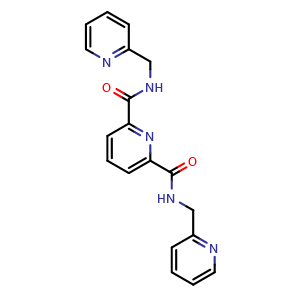 Chemical structure of 2-N,6-N-Bis(pyridin-2-ylmethyl)pyridine-2,6-dicarboxamide , CAS 116044-30-5, AChemBlock AD280043