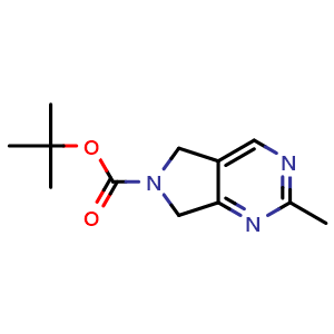 Chemical structure of 1,1-Dimethylethyl 5,7-dihydro-2-methyl-6H-pyrrolo[3,4-d]pyrimidine-6-carboxylate , CAS 1160995-19-6, AChemBlock AD280044