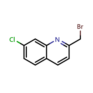 Chemical structure of 2-(Bromomethyl)-7-chloroquinoline , CAS 115104-25-1, AChemBlock AD280047