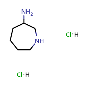 Chemical structure of Azepan-3-ylamine dihydrochloride , CAS 1159822-22-6, AChemBlock AD280053