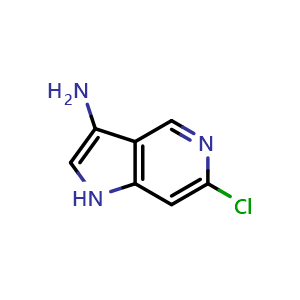 Chemical structure of 6-Chloro-1H-pyrrolo[3,2-c]pyridin-3-amine , CAS 1190320-39-8, AChemBlock AD280056