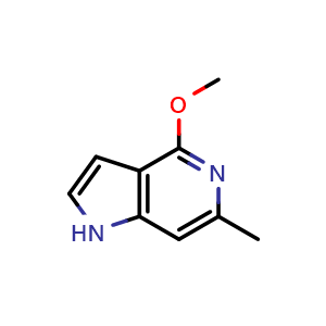 Chemical structure of 4-Methoxy-6-methyl-1H-pyrrolo[3,2-c]pyridine , CAS 1190320-88-7, AChemBlock AD280057